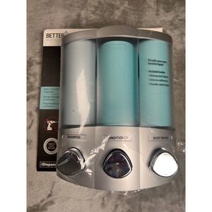 Better Living Trio Shower Dispenser Satin Silver 3 Chamber Wall Mount 76334-1